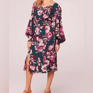 Band of the Free Aimee Pine Floral Long Sleeve Crop Top Size Small NEW with Tags